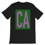 Magenta Green Grid CA Unisex T-Shirt Bella Canvas Original Art Abyssinian Kiosk Fashion Cotton Apparel Clothing California State America US