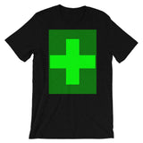 Green Criss Green Cross Unisex T-Shirt Abyssinian Kiosk Equal Arm Cross Christian Criss Cross Lines Bella Canvas Original Art Fashion Cotton Apparel Clothing