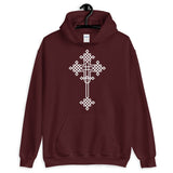 Plain White #13 Cross Unisex Hoodie Abyssinian Kiosk Ethiopian Coptic Orthodox Tewahedo Christian Gildan Original Art Fashion Cotton Apparel Clothing