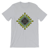 Psychedelic Waffle Cross Unisex T-Shirt Trip Trippy Colorful Ethiopian Coptic Orthodox Abyssinian Kiosk Christian Bella Canvas Original Art Abyssinian Kiosk Fashion Cotton Apparel Clothing