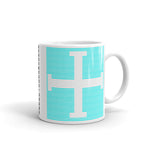 Cyan Lines Empty + Cross Kaffa Mug