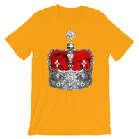 Greyscale & Red Crown Unisex T-Shirt Abyssinian Kiosk Empress Menen Crown Haile Selassie Red Velvet African Royal Royalty Fashion Cotton Apparel Clothing Bella Canvas Original Art