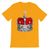 Greyscale & Red Crown Unisex T-Shirt Abyssinian Kiosk Empress Menen Crown Haile Selassie Red Velvet African Royal Royalty Fashion Cotton Apparel Clothing Bella Canvas Original Art
