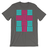4 Lines Pink Cross Cyan Unisex T-Shirt Abyssinian Kiosk Christian Bella Canvas Original Art Fashion Cotton Apparel Clothing