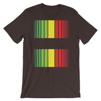 Green Yellow Red Broken Barcode Unisex T-Shirt Bella Canvas Original Art Abyssinian Kiosk Fashion Cotton Apparel Clothing Rasta Flag Reggae