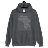 Africa White Dashes Unisex Hoodie Abyssinian Kiosk Scantron Map Gildan Original Art Fashion Cotton Apparel Clothing