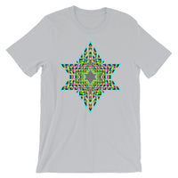 Black Boxes Psychedelic Star of David Unisex T-Shirt Abyssinian Kiosk Rectangles Jewish Falasha Ethiopia Trip Trippy Colorful Bella Canvas Original Art Fashion Cotton Apparel Clothing