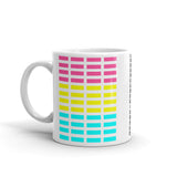 Pink Yellow Cyan Grid Bars Kaffa Mug