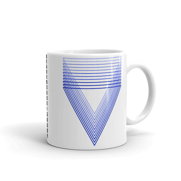 Blue Chiaroscuro Triangles Kaffa Mug