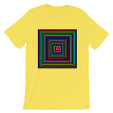 Colored Boxes Black Outlines Unisex T-Shirt Abyssinian Kiosk Fashion Multiple Color Squares Cotton Apparel Clothing Bella Canvas Original Art