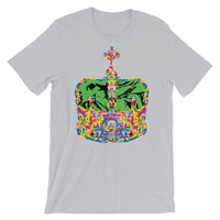 Funky Crown Green Unisex T-Shirt Abyssinian Kiosk Empress Menen Crown Haile Selassie Colors African Royal Royalty Fashion Cotton Apparel Clothing Bella Canvas Original Art