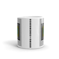 Black Stripes Yellow Cyan Squares Kaffa Mug