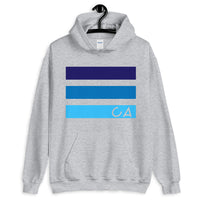 Blues CA Cutout Unisex Hoodie California State Abyssinian Kiosk Fashion Cotton Apparel Clothing Gildan Original Art