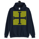 Yellow Lines Empty + Cross Unisex Hoodie Abyssinian Kiosk Equal Arm Cross Christian Lines Gildan Original Art Fashion Cotton Apparel Clothing