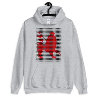 Black Squares Red Lion Unisex Hoodie Ethiopian Lion of Judah Ethiopia African Abyssinian Kiosk Fashion Cotton Apparel Clothing Gildan Original Art