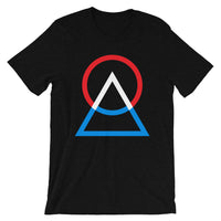 Red White Blue Circle Triangle Unisex T-Shirt Abyssinian Kiosk Harmonious Meeting Fashion Cotton Apparel Clothing Bella Canvas Original Art