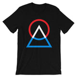 Red White Blue Circle Triangle Unisex T-Shirt Abyssinian Kiosk Harmonious Meeting Fashion Cotton Apparel Clothing Bella Canvas Original Art