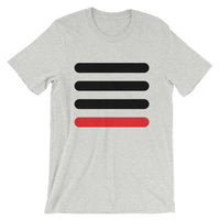 3 Black Bars 1 Red Unisex T-Shirt Abyssinian Kiosk Horizontal Lines Fashion Cotton Apparel Clothing Bella Canvas Original Art