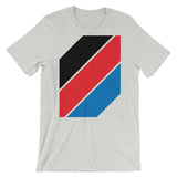 Black Red Blue Stripes Unisex T-Shirt Abyssinian Kiosk Diagonal Stripes Fashion Cotton Apparel Clothing Bella Canvas Original Art