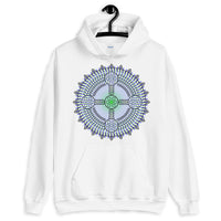 Black Outline Cross Blue Green Star Unisex Hoodie Abyssinian Kiosk Ethiopian Coptic Orthodox Tewahedo Christian Gildan Original Art Fashion Cotton Apparel Clothing