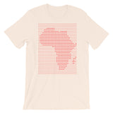 Africa Red Dashes Unisex T-Shirt Abyssinian Kiosk Scantron Map Bella Canvas Original Art Fashion Cotton Apparel Clothing