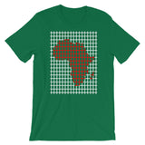 Red Africa White Grid Unisex T-Shirt Abyssinian Kiosk Fashion Cotton Apparel Clothing Bella Canvas Original Art 