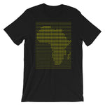 Africa Yellow Dashes Unisex T-Shirt Abyssinian Kiosk Scantron Map Bella Canvas Original Art Fashion Cotton Apparel Clothing