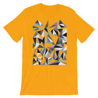 Grey Triangles Unisex T-Shirt Abyssinian Kiosk Falling Triangles Fashion Cotton Apparel Clothing Bella Canvas Original Art