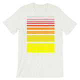 Red to Yellow Unisex T-Shirt Bars and Lines Orange Abyssinian Kiosk Fashion Cotton Apparel Clothing Bella Canvas Original Art 