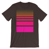 Pink to Yellow Unisex T-Shirt Thick Bars to Thin Lines Abyssinian Kiosk Fashion Cotton Apparel Clothing Bella Canvas Original Art