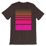 Pink to Yellow Unisex T-Shirt Thick Bars to Thin Lines Abyssinian Kiosk Fashion Cotton Apparel Clothing Bella Canvas Original Art