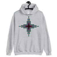 Psychedelic Zia Sun Cross Unisex Hoodie Abyssinian Kiosk Trip Trippy Colorful Gildan Original Art Fashion Cotton Apparel Clothing