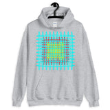 Cyan Red Yellow Ellipses Unisex Hoodie Abyssinian Kiosk Fashion Ellipses Inside Ellipses Cotton Apparel Clothing Gildan Original Art