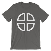 Between the Lines Cross White Unisex T-Shirt Abyssinian Kiosk Ethiopian Coptic Orthodox Tewahedo Christian Bella Canvas Original Art Fashion Cotton Apparel Clothing