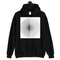 Half Blank Half Grey Cube Spokes White BG Unisex Hoodie Abyssinian Kiosk Squares Bicycle Spokes Background Fashion Cotton Apparel Clothing Gildan Original Art