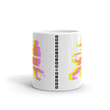 Yellow Magenta Lion Diagonal Lines Kaffa Mug