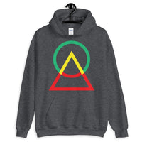 Green Yellow Red Circle Triangle Unisex Hoodie Abyssinian Kiosk Harmonious Meeting Fashion Cotton Apparel Clothing Gildan Original Art
