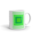 Green Stripes Blue Orange Squares Kaffa Mug