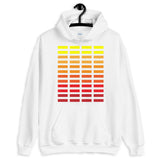 Yellow to Red Grid Bars Unisex Hoodie Abyssinian Kiosk Rectangle Bars Spaced Evenly Grid Pattern Fashion Cotton Apparel Clothing Gildan Original Art