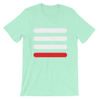 3 White Bars 1 Red Unisex T-Shirt Abyssinian Kiosk Lines Fashion Cotton Apparel Clothing Bella Canvas Original Art
