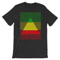 GYR Lined Pyramid Unisex T-Shirt Abyssinian Kiosk Green Yellow Red Ethiopian FlagFashion  Cotton Apparel Clothing Bella Canvas Original Art