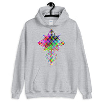 #10 Cross Experiment Unisex Hoodie Trip Trippy Colorful Ethiopian Coptic Orthodox Abyssinian Kiosk Christian Gildan Original Art Abyssinian Kiosk Fashion Cotton Apparel Clothing