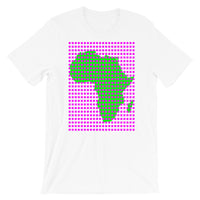 Magenta Squares Green Africa Unisex T-Shirt Map African Abyssinian Kiosk Fashion Cotton Apparel Clothing Bella Canvas Original Art