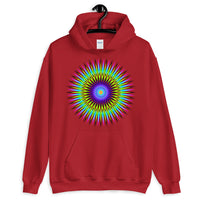 Psychedelic Star Unisex Hoodie Trip Trippy Colorful Abyssinian Kiosk Gildan Original Art Abyssinian Kiosk Fashion Cotton Apparel Clothing