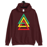 3 Triangles GYR Unisex Hoodie Abyssinian Kiosk Green Yellow Red Ethiopia Fashion Cotton Apparel Clothing Gildan Original Art