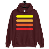 Yellow to Red Bars Unisex Hoodie Abyssinian Kiosk Orange Lines Fashion Cotton Apparel Clothing Gildan Original Art