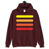 Yellow to Red Bars Unisex Hoodie Abyssinian Kiosk Orange Lines Fashion Cotton Apparel Clothing Gildan Original Art