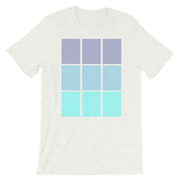 Blue Squares Unisex T-Shirt Abyssinian Kiosk Fashion Cotton Apparel Clothing Bella Canvas Original Art