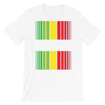 Green Yellow Red Broken Barcode Unisex T-Shirt Bella Canvas Original Art Abyssinian Kiosk Fashion Cotton Apparel Clothing Rasta Flag Reggae