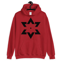 Black Star of David Tips Unisex Hoodie Ends Ethiopian Falasha Abyssinian Kiosk Fashion Cotton Apparel Clothing Gildan Original Art